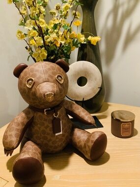 Coach Collectible Bear In Signature Canvas